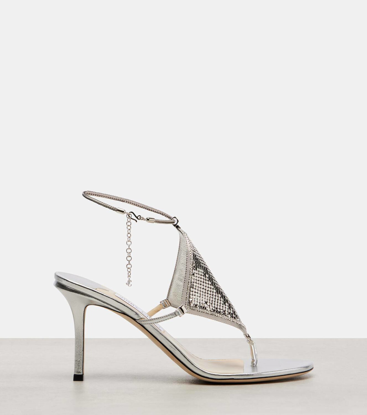 Jimmy Choo Archive Thong 85 metallic leather sandals
