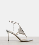 Jimmy Choo Archive Thong 85 metallic leather sandals