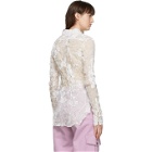Nina Ricci White Silk Crinkled Shirt