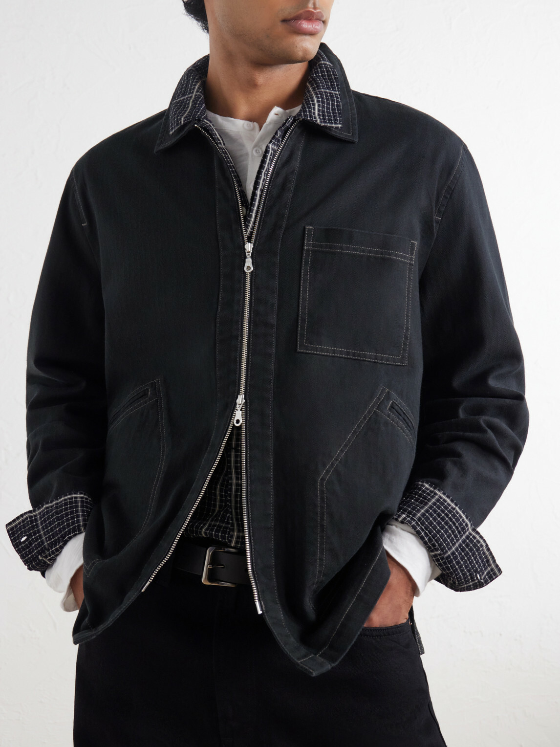 Folk - Cotton-Twill Zip-Up Overshirt - Black