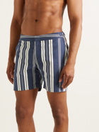 Orlebar Brown - Bulldog Mid-Length Striped Cotton-Blend Swim Shorts - Blue