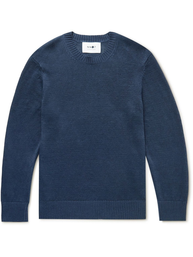 Photo: NN07 - Jaden Linen Sweater - Blue