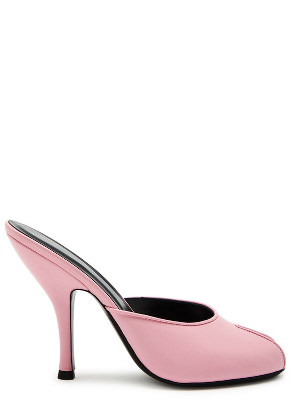 Photo: Jude Date 105 Peep-toe Leather Mules Light Pink