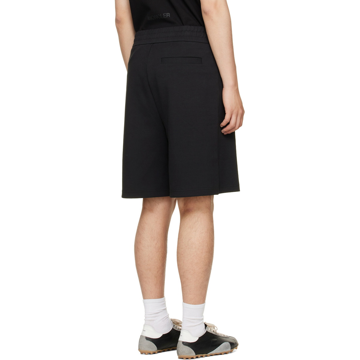 Moncler Black Interlock Cotton Blend Shorts