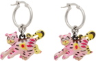 Marni Pink & Silver Tiger Pendants Earrings