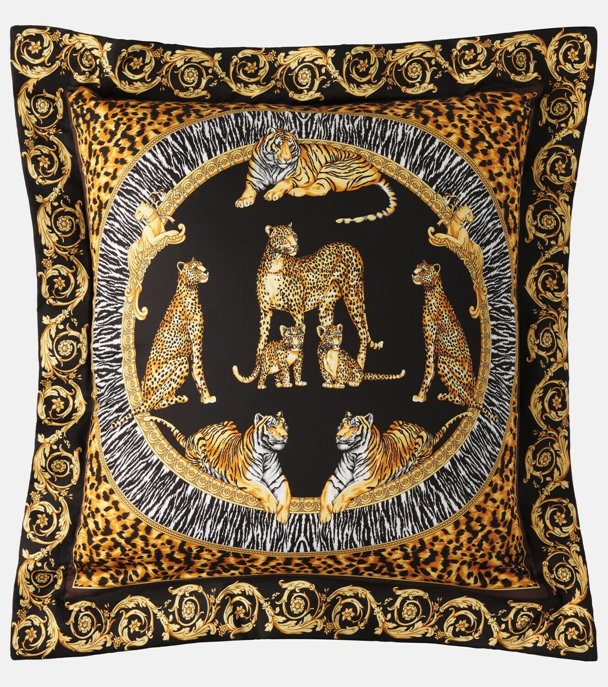 Versace Home Logo printed cotton satin cushion