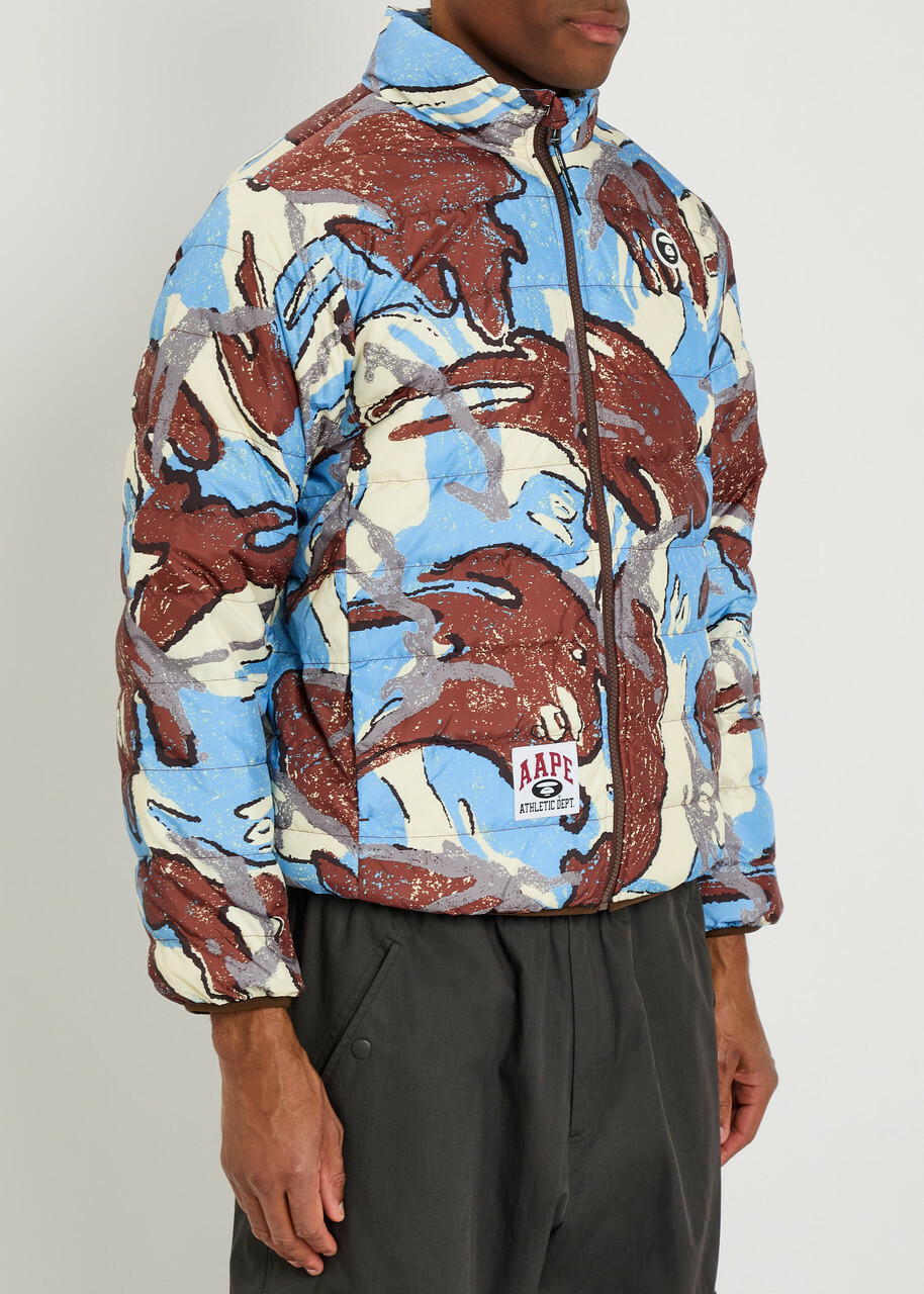 Aape Logo-appliquéd Hooded Shell Jacket Burgundy