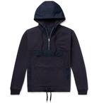 Alex Mill - Canvas-Trimmed Fleece-Back Cotton-Blend Jersey Zip-Up Hoodie - Blue