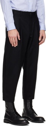 Comme des Garçons Homme Plus Black Wool Nylon Flannel Trousers