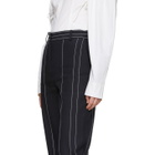 Cedric Charlier Navy Pinstripe Trousers