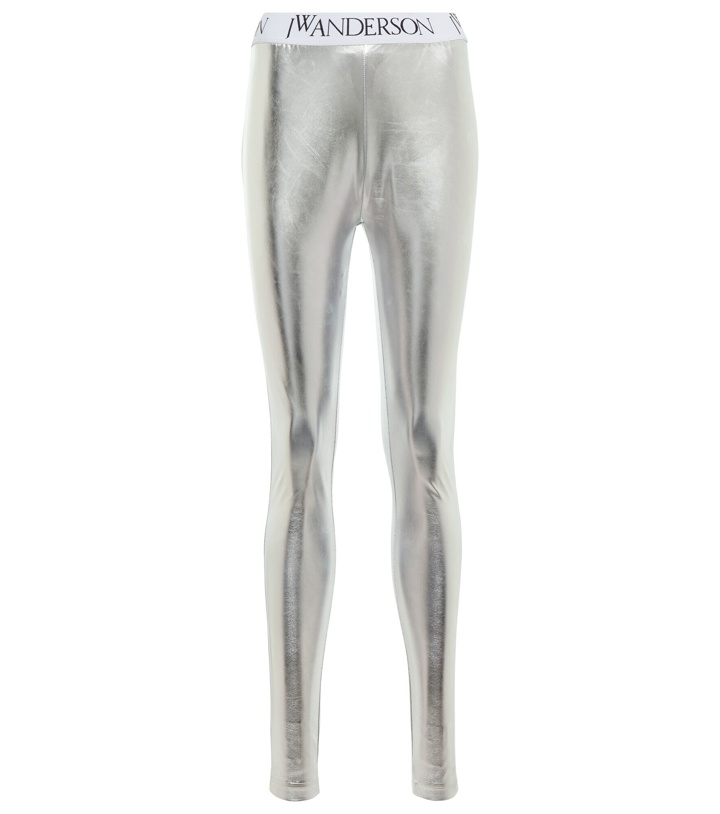 Photo: JW Anderson - Logo metallic jersey leggings