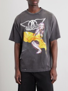SAINT MXXXXXX - Aerosmith Paint-Splattered Printed Cotton-Jersey T-Shirt - Black