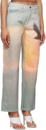 PRISCAVera Multicolor Low Rise Sunrise Print Jeans