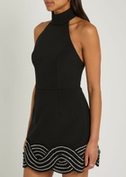 Rebecca Vallance Bellatrix Crystal-embellished Crepe Mini Dress Black