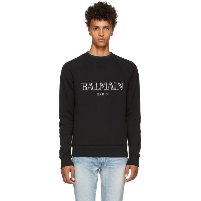 Photo: Balmain Black Reflective Logo Sweatshirt