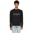 Balmain Black Reflective Logo Sweatshirt