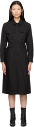 Juun.J Black Belted Midi Dress