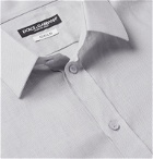 Dolce & Gabbana - Slim-Fit Linen Shirt - Gray