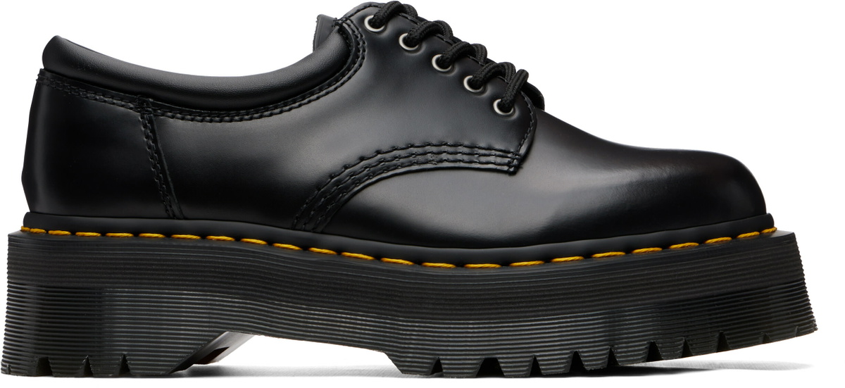 Dr. Martens Black 8053 Quad Smooth Leather Platform Derbys