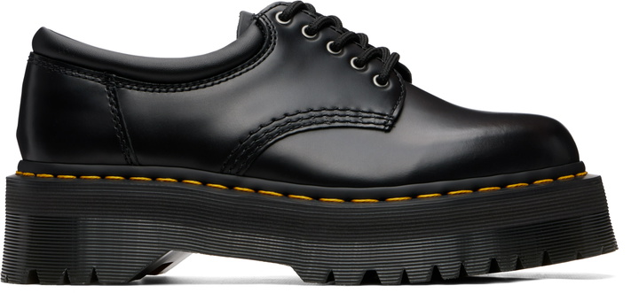 Photo: Dr. Martens Black 8053 Quad Smooth Leather Platform Derbys