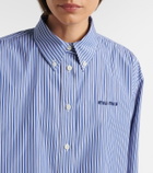 Miu Miu Striped cropped cotton poplin shirt