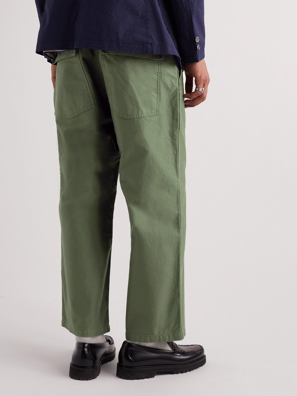 BEAMS PLUS: Green Drawstring Cargo Pants