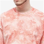 Monitaly Men's Short Sleeve Crew Sweat in Tie Dye Pink/Mineral