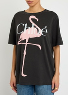 Chloe Printed Cotton T-shirt Black