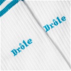 Drole de Monsieur Men's Drôle de Monsieur Logo Sock in Blue