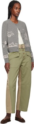 SEA NY Green & Beige Carolina Trousers