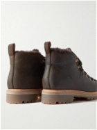 Grenson - Bobby Shearling-Lined Waxed-Leather Boots - Brown