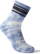 Satisfy - Striped Tie-Dyed Merino Wool Socks - Blue