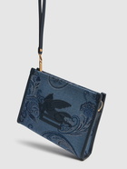 ETRO Medium Fiore Denim Jacquard Pouch