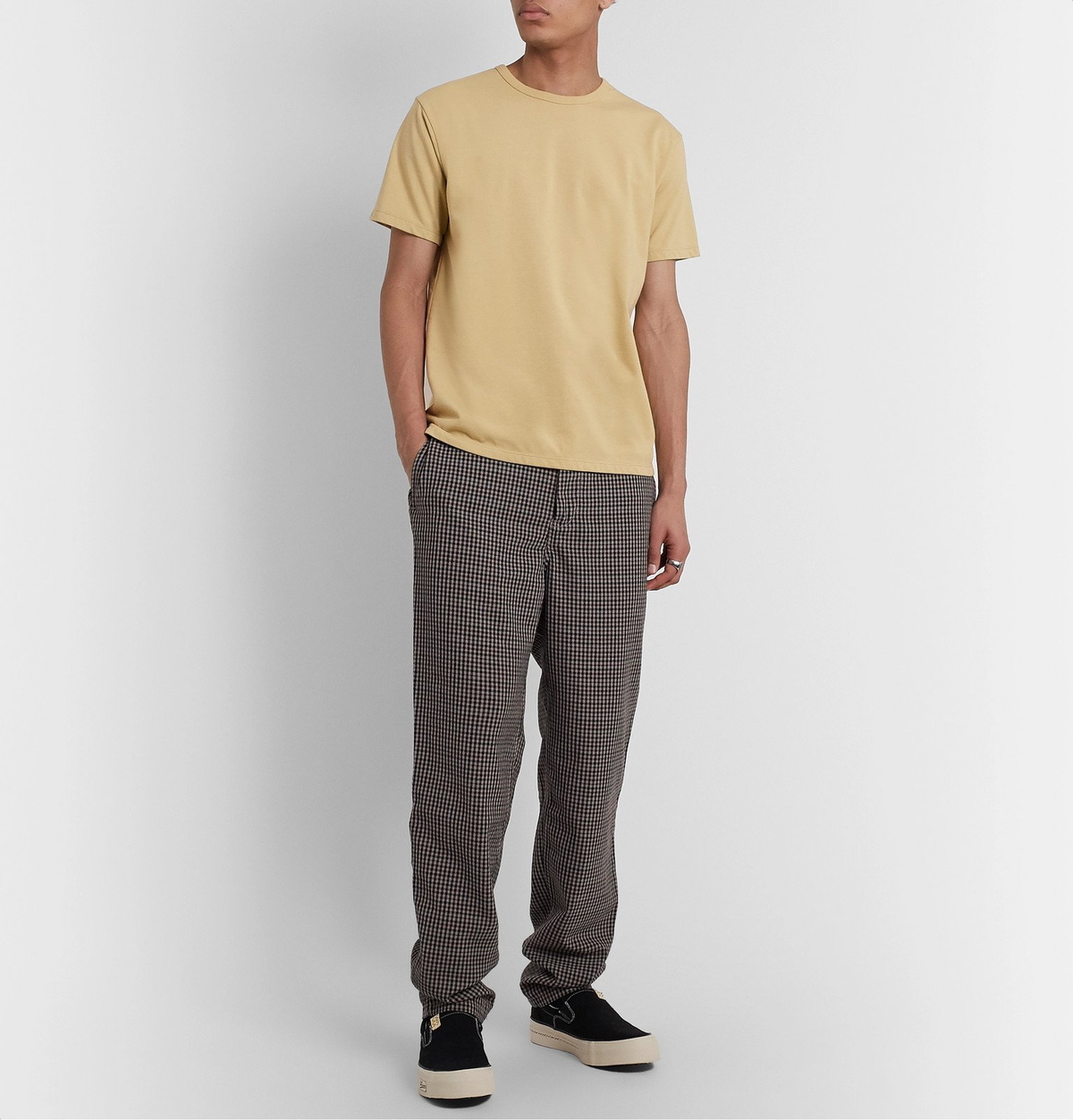 nanamica - Ribbed Cotton and COOLMAX-Blend Jersey T-Shirt - Yellow 