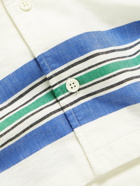 Orlebar Brown - Hibbert Camp-Collar Striped Cotton and Linen-Blend Shirt - Neutrals
