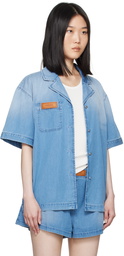 Versace Blue Patch Denim Shirt