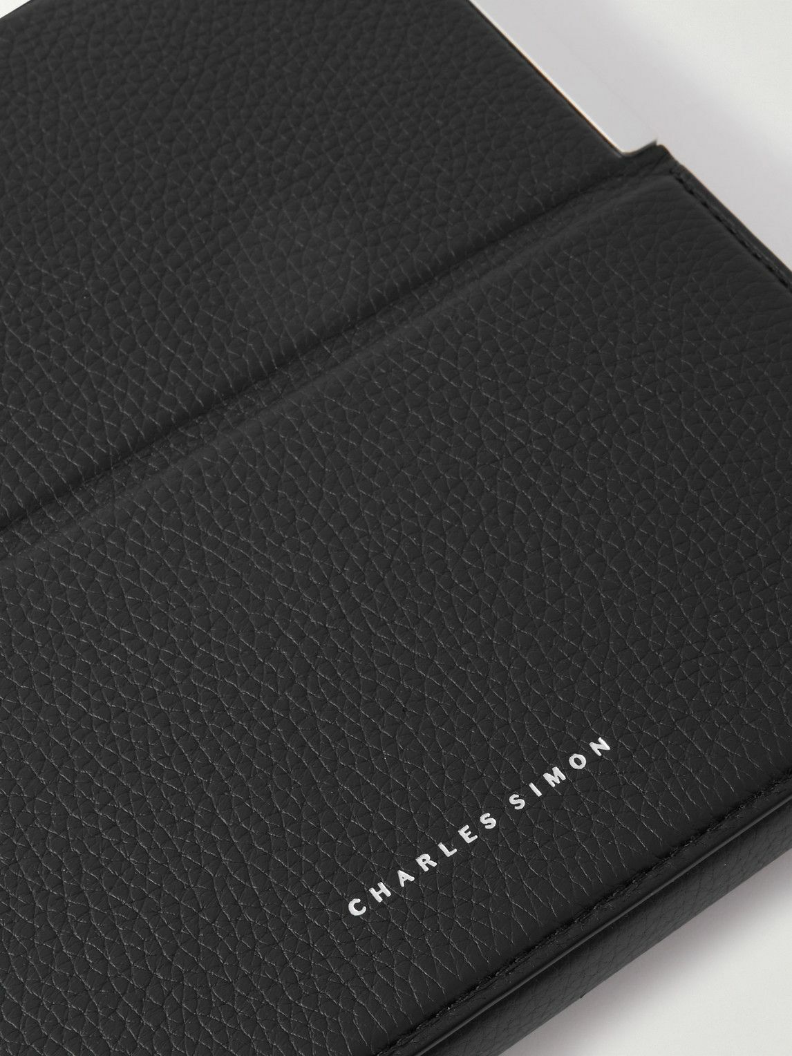 Charles Simon LogoPrint FullGrain Leather and SilverTone Travel