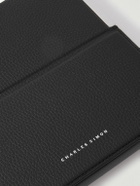 Charles Simon - Logo-Print Full-Grain Leather and Silver-Tone Travel Wallet