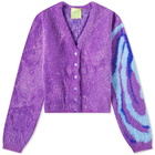 Sky High Farm Men's Furry Cardigan in Purple