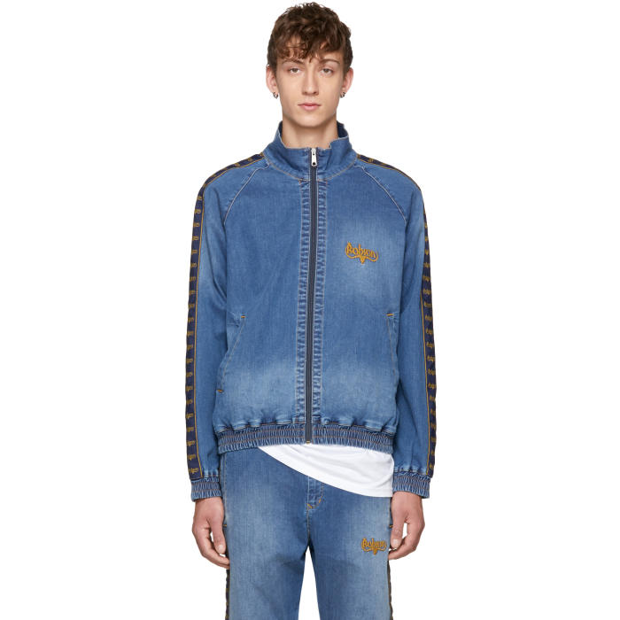 Wheir Bobson Blue Denim Side Line Track Jacket 