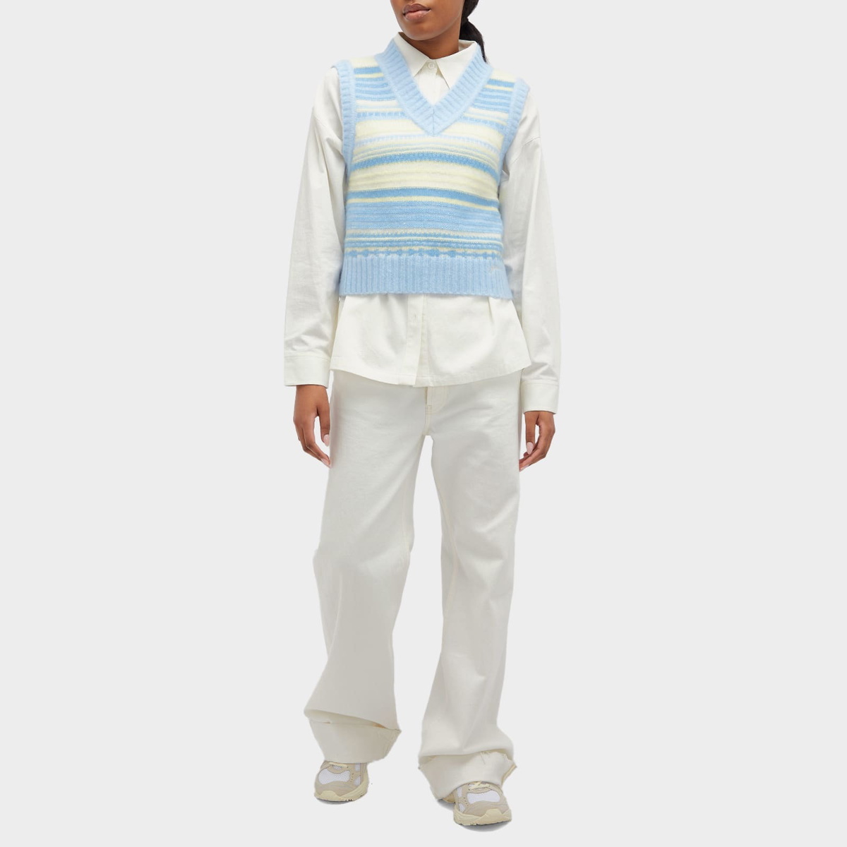GANNI Women's Stripe Vest in Skyway GANNI