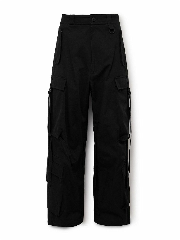 Photo: Givenchy - Wide-Leg Embellished Cotton-Twill Cargo Trousers - Black