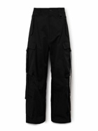 Givenchy - Wide-Leg Embellished Cotton-Twill Cargo Trousers - Black