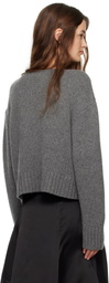 Ruohan Gray Cropped Sweater