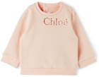 Chloé Baby Pink Embroidered Logo Sweatshirt