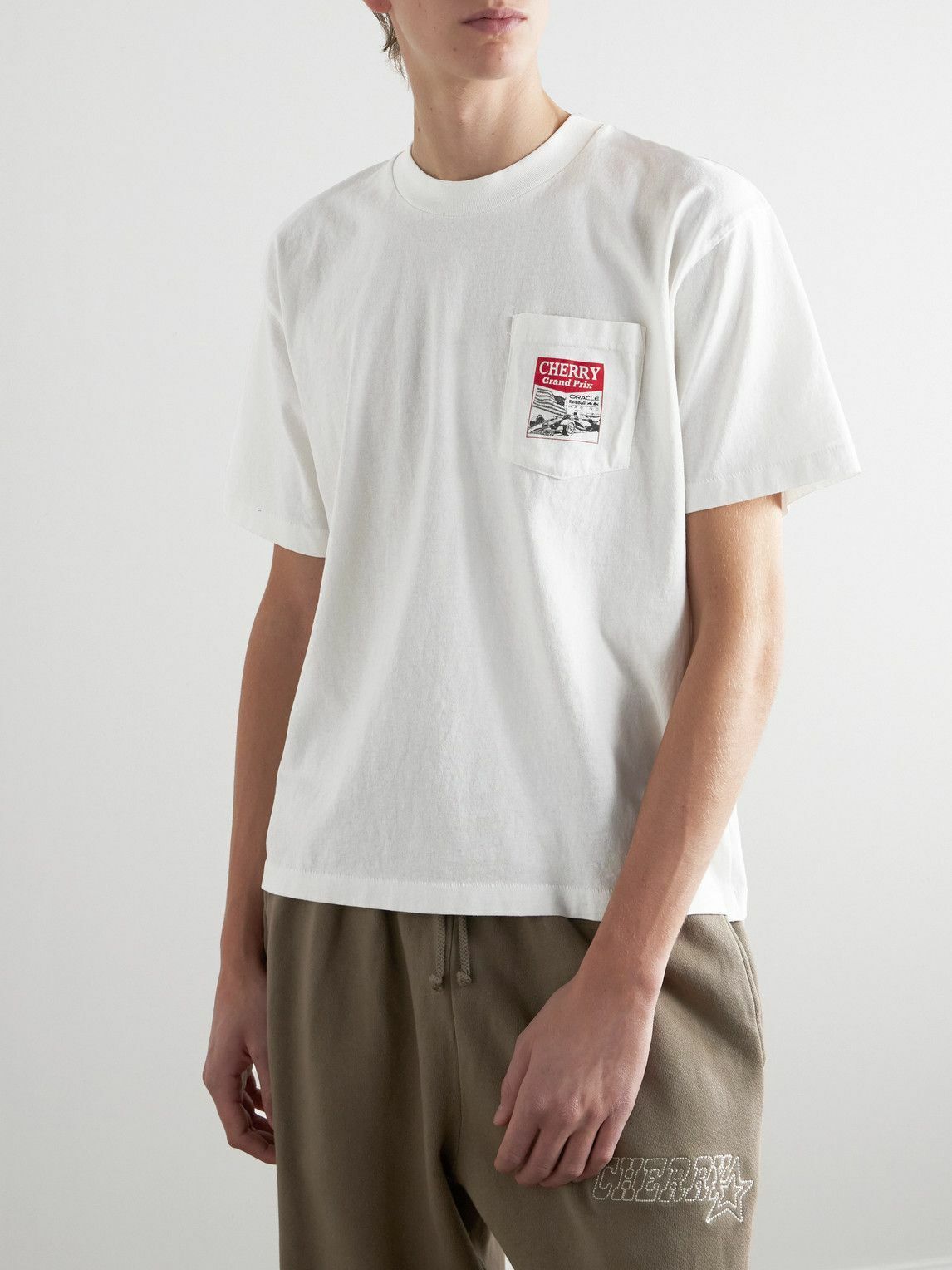 CHERRY LOS ANGELES ★ ロゴプリント Tシャツ Cherry Los Angeles - Logo-Print Cotton-Jersey T-Shirt - Gray
