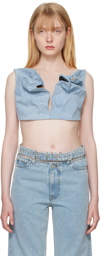 Y/Project Blue Scrunched Denim Bralette