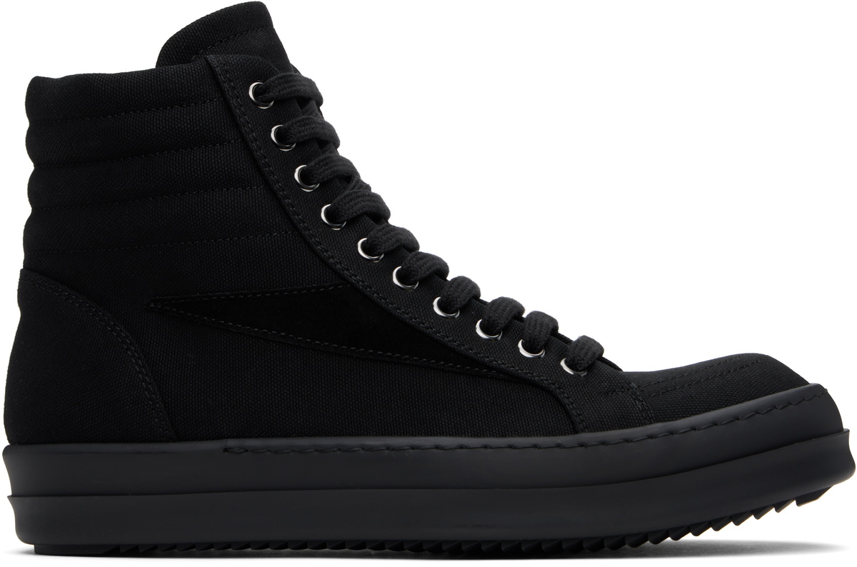 関税込【RICK OWENS】Hollywood Vintage High Sneaks Black Hollywood Vintage Sneakers by Rick Owens on Sale