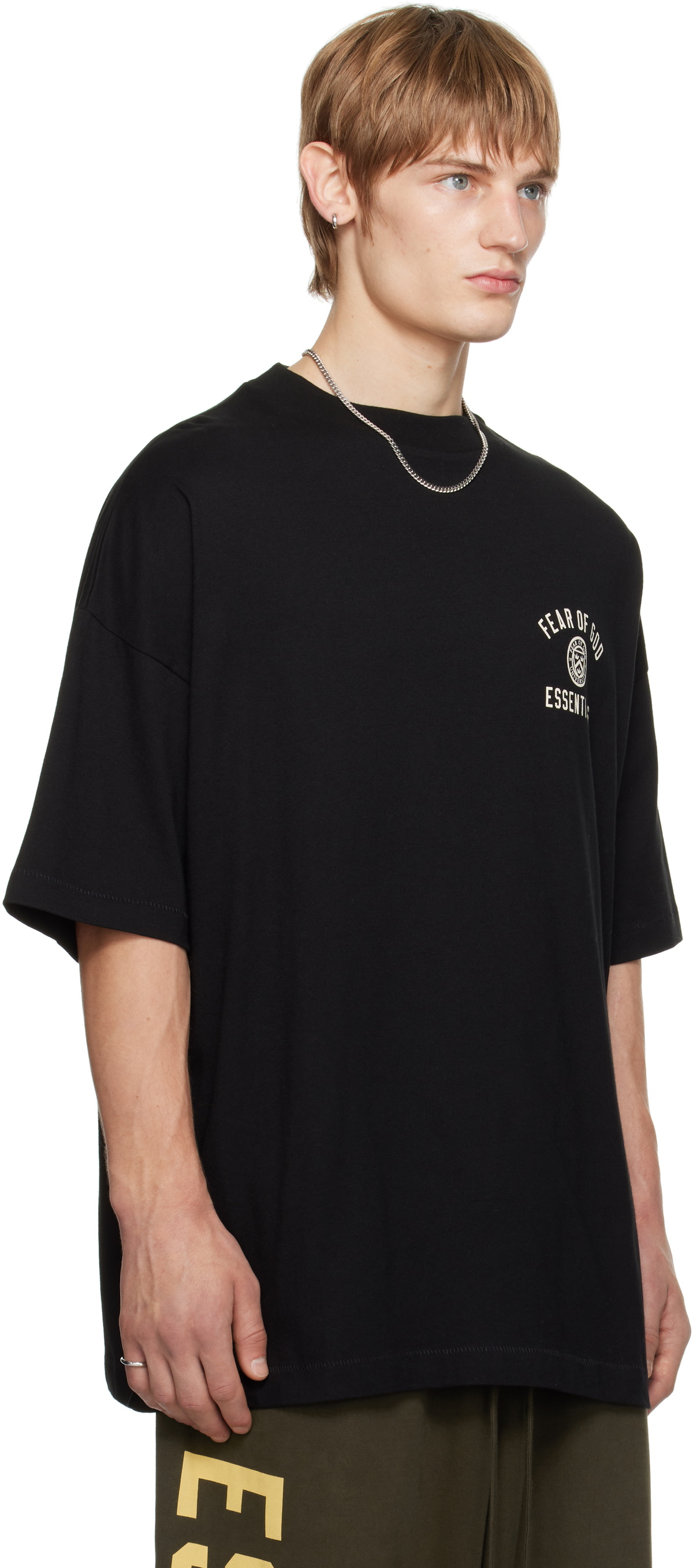 Fear of God ESSENTIALS Black Jersey Crewneck T-shirt Fear Of