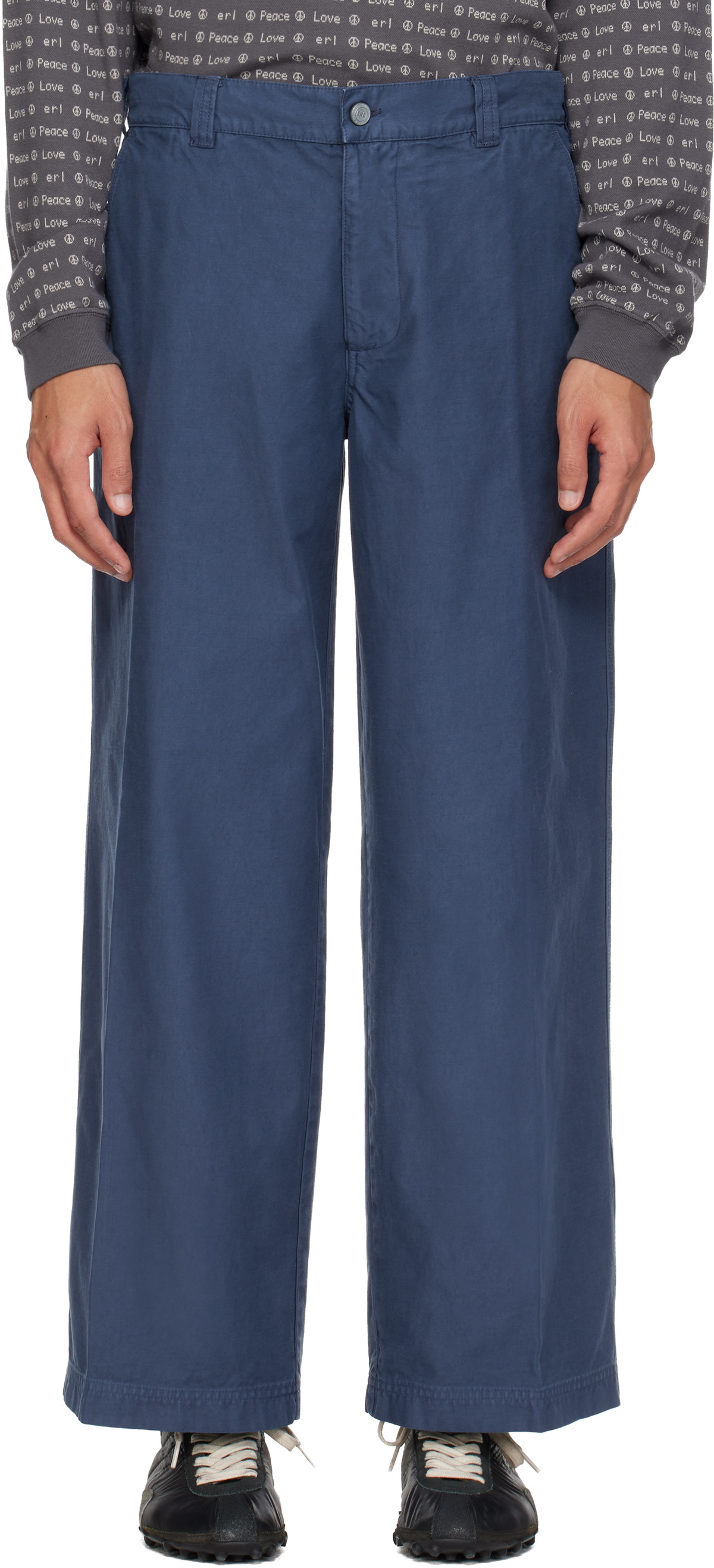ERL Navy Chino Woven Trousers
